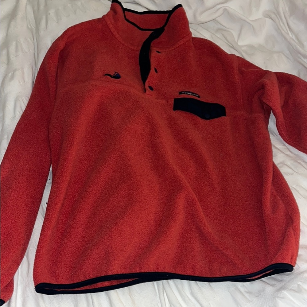 Patagonia Vibrant Red Fleece with Black Accents